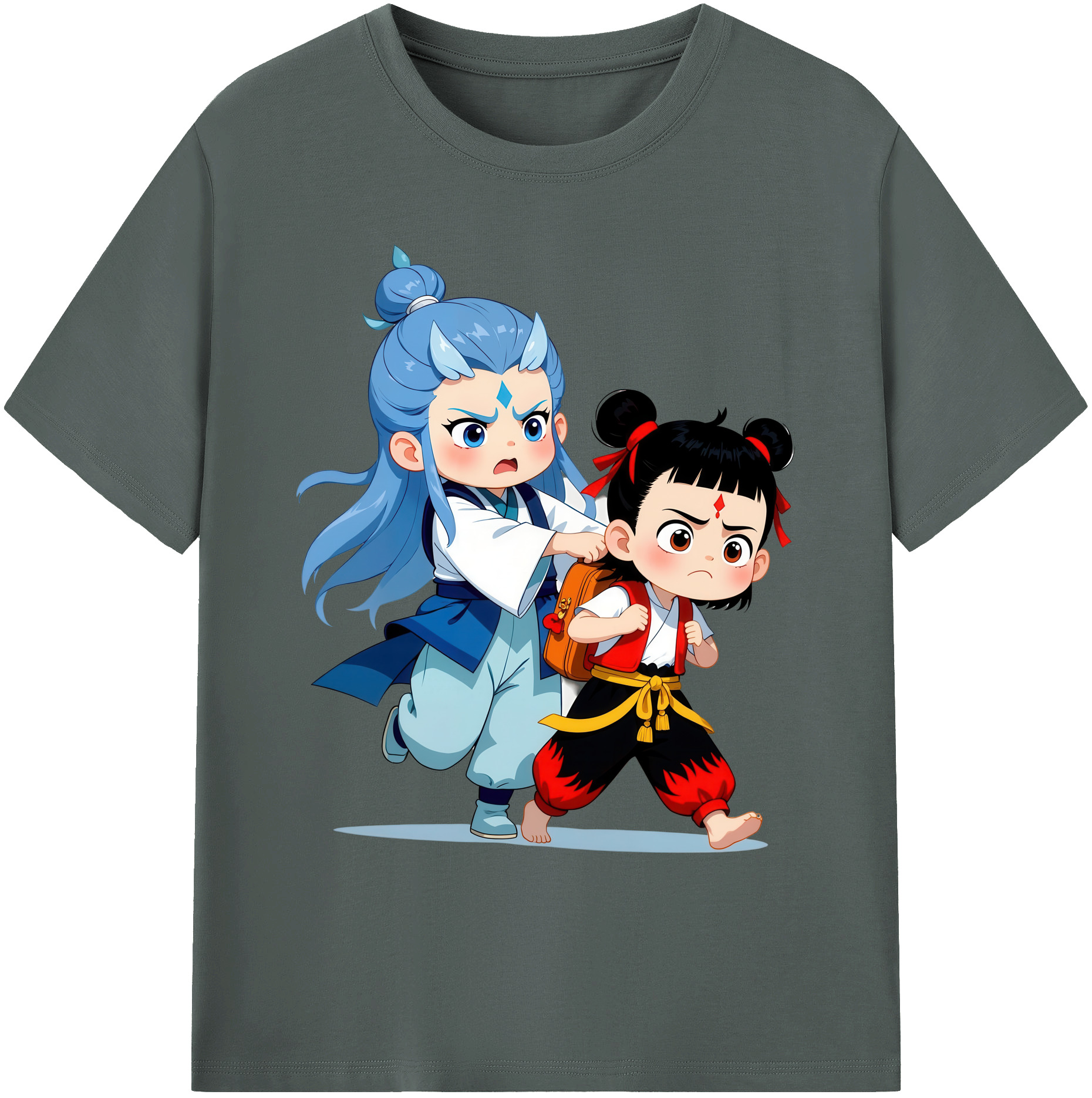 （画像用） Ne Zha 2 ナタ 魔童の大暴れ 綿100％ メンズ半袖Tシャツ｜肌触りやわらか＆通気性